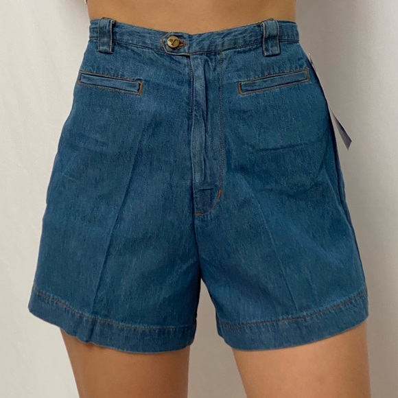 Vintage Pants - Vintage chambray denim shorts